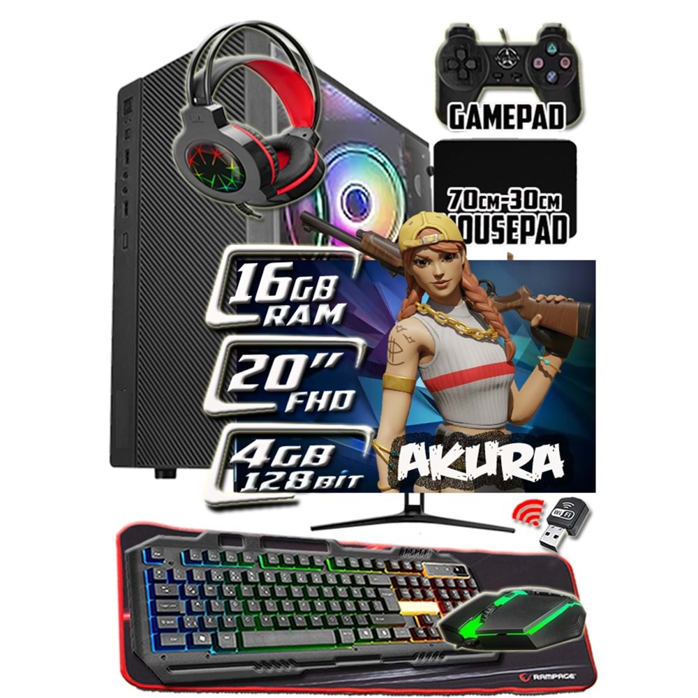WarboX Akura i5 3350p 16gb Ram 256gb Ssd 250gb Hdd R7 240-4gb E.kartı 20