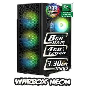 WarboX Neon İ5 3350p 8gb Ram 256gb Ssd 250gb Hdd R7 240 4gb E.kartı Gaming Bilgisayar