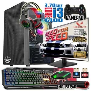 WarboX Star I3 6100 Turbo:3.70ghz 8gb Ram 240gb Ssd 250gb Hdd R7 240-4gb E.kartı 19