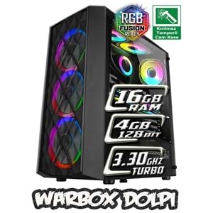 WarboX Dolpi İ5 3350p 16gb Ram 256gb Ssd 250gb Hdd R7 240 4gb E.kartı Gaming Bilgisayar