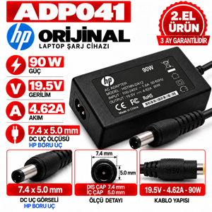 Hp Orijinal 90W 19.5v 4.62A 7.4*5.0mm 2.EL Boru Uç Notebook Laptop Adaptör