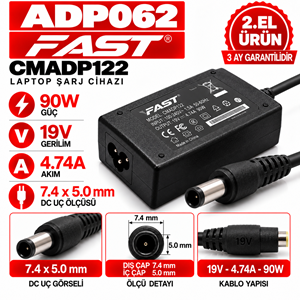 FAST CMADP122 90W 19V 4.74A 7.4*5.0mm 2.EL HP Boru Uç Notebook Laptop Adaptör