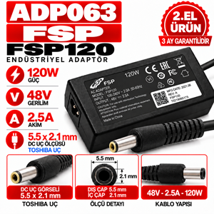 FSP FSP120 120W 48V 2.5A 5.5*2.1mm 2.EL Endüstriyel Adaptör