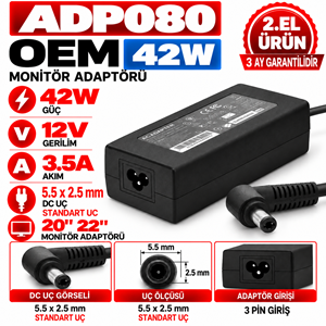 OEM 42W 12V 3.5A 5.5*2.5mm 2.EL Standart Uç 20