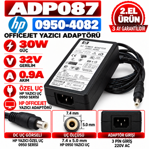 HP 0950-4082 30W 32V 0.9A Özel Uç 2.EL OfficeJet Yazıcı Adaptörü