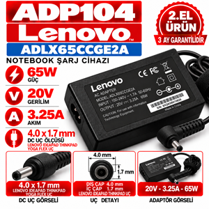 LENOVO Adlx65ccge2a 65W 20V 3.25A 4.0*1.7mm 2.EL Lenovo IdeaPad ThinkPad Yoga Flex Notebook Laptop Adaptör