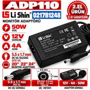 Li Shin 0217B1248 50W 12V 4A 5.5*1.7mm 2.EL 20