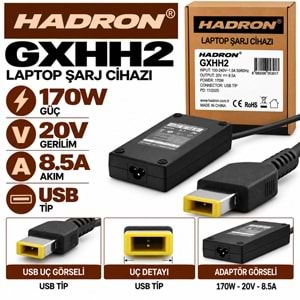 HADRON GXHH2 170W 20V 8.5A USB Uç Lenovo IBM Laptop-Notebook Adaptörü