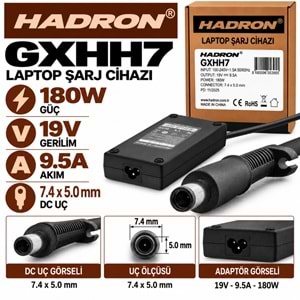 HADRON GXHH7 180W 19V 9.5A 7.4x5.0 mm HP Dell Laptop-Notebook Adaptörü