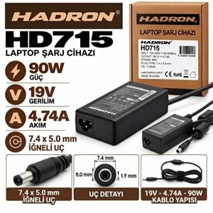 HADRON HD715 90W 19V 4.74A / 7.4 × 5.0 mm Dell / HP / Notebook - Laptop Adaptörü