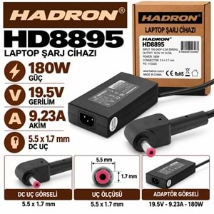 HADRON HD8895 180W 19.5V 9.23A 5.5x1.7 mm Acer Laptop-Notebook Adaptörü