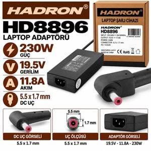 HADRON HD8896 230W 19.5V 11.8A 5.5x1.7 mm Acer Laptop-Notebook Adaptörü