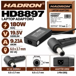 HADRON HD8897 180W 19.5V 9.23A 6.0x3.7 mm Asus Laptop-Notebook Adaptörü