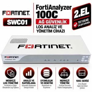 Fortinet FortiAnalyzer 100C 2.EL Ağ Güvenlik Log Analiz ve Yönetim Cihazı
