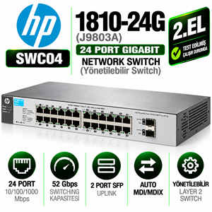 HP 1810-24G (J9803A) 2.EL 24 Port Gigabit Ethernet Network Switch