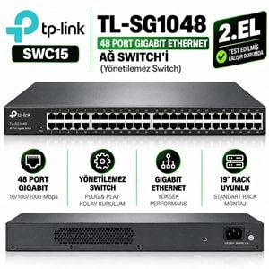 TP-LINK TL-SG1048 2.EL 48 Port Gigabit Ethernet Ağ Switch'i (Yönetilemez Switch)