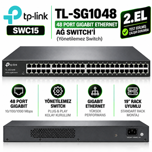 TP-LINK TL-SG1048 2.EL 48 Port Gigabit Ethernet Ağ Switch'i (Yönetilemez Switch)