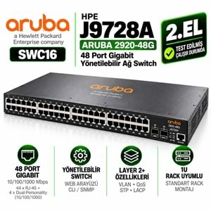 ARUBA 2920-48G (HPE J9728A) 2.EL 48 Port Gigabit Yönetilebilir Ağ Switch