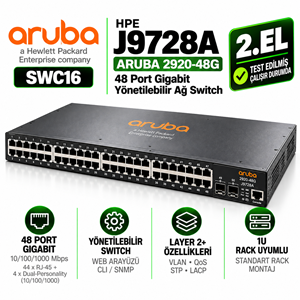 ARUBA 2920-48G (HPE J9728A) 2.EL 48 Port Gigabit Yönetilebilir Ağ Switch