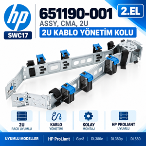 HP 651190-001 ASSY, CMA, 2U, HP ProLiant Gen8 DL380e DL380p DL580 2U Kablo Yönetim Kolu (2.El)