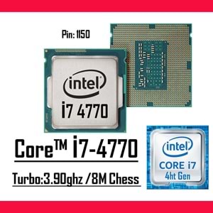 Intel® Core™ i7 4770 3.90 Ghz 8mb Cache Lga 1150p Tray Masaüstü Bilgisayar İşlemci