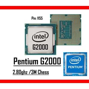 Intel® Pentium™ G2000 2.80 Ghz 3mb Cache Lga 1155p Tray Masaüstü Bilgisayar İşlemci