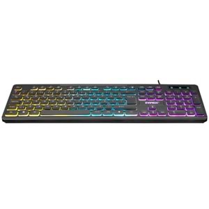 Everest KB-120 Sleek Siyah USB Gökkuşağı Aydınlatmalı Oyuncu Klavyesi