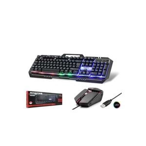 Novator HD865 Kablolu Ledli Klavye & Mouse Set