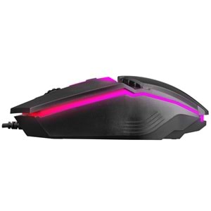 Hytech Hkm-x86 Quın Siyah Usb Gökkuşağı Zemin Aydınlatmalı Gaming Oyuncu Klavye Mouse Set