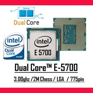 Intel® Dual Core E5700 3.00 Ghz 2mb Cache Lga 775p Tray Masaüstü Bilgisayar İşlemci
