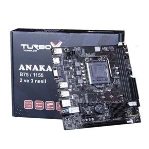 Turbox B75(H61) Sata,M2 Ddr3 1600MHz Usb 3.0 Vga Hdmi Ses G.Lan
