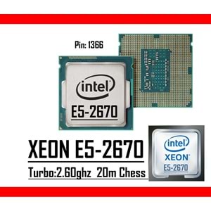 Intel® Xeon® E5-2670 2.60 GHz 20mb Cache Lga 2011p Tray Masaüstü Bilgisayar İşlemci