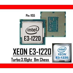 Intel® Xeon® E3-1220 3.10Ghz 8mb Cache Lga 1155p Tray Masaüstü Bilgisayar İşlemci