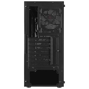 Rampage SLIDER Mesh LED Şerit Temperli Cam Siyah 4*12cm Sabit RGB Fan ATX Mid-T Gaming Oyuncu Kasası