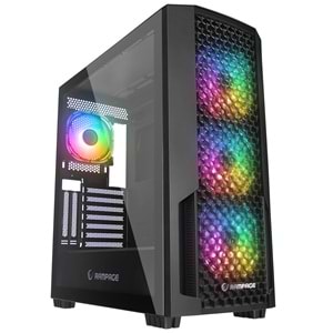 Rampage SHELOB Mesh+Temperli Cam 4*ARGB Infinity Fan+Hub E-ATX Mid-T Gaming Oyuncu Kasası