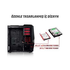 Everest Rampage 72 No BLACK PSU Siyah Usb 3.0 12cm Led Fan Oyun Kasa