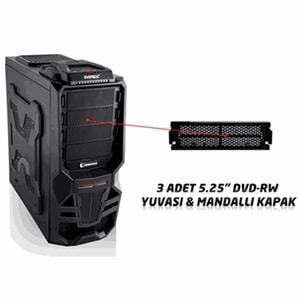 Everest Rampage 72 No BLACK PSU Siyah Usb 3.0 12cm Led Fan Oyun Kasa