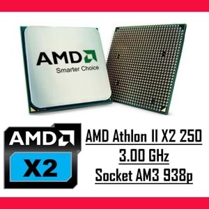 AMD Athlon II X2 250 3.00 Ghz AM3 938p Tray Masaüstü Bilgisayar İşlemci