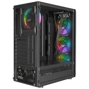 Everest BUMPY 4*12cm RGB Fan Tempered Camlı ATX Mid-T Gaming Oyuncu Kasası