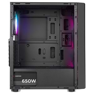 Rampage CARISMA MESH 4*12cm Rainbow Temperli Camlı ATX Mid-T Gaming Oyuncu Kasası