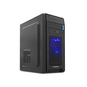Rampage Castrum Siyah 2*USB3.0+2*USB 12cm Mavi LED Fan Oyuncu Kasası