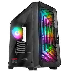 Rampage SPEAR Siyah 4*RGB Auto Fan ATX Mid-T Gaming Oyuncu Kasası
