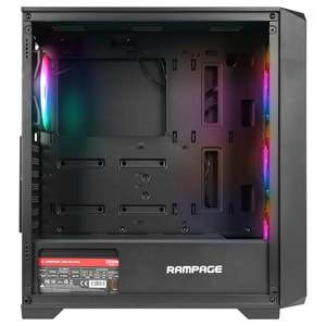 Rampage SPEAR Siyah 4*RGB Auto Fan ATX Mid-T Gaming Oyuncu Kasası