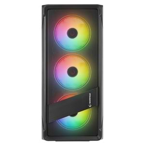 Rampage BLADE Mesh Temperli Camlı Siyah 4*12cm Sabit RGB Fan ATX Mid-T Gaming Oyuncu Kasası