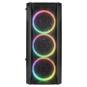 Rampage FUSION 4*12cm Rainbow Temperli Camlı ATX Mid-T Gaming Oyuncu Kasası