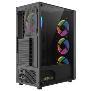 Rampage HELIOS Siyah 4*12cm Rainbow ATX Mid-T Gaming Oyuncu Kasası