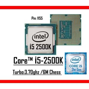Intel® Core™ i5 2500K 3.70 Ghz 6mb Cache Lga 1155p Tray Masaüstü Bilgisayar İşlemci