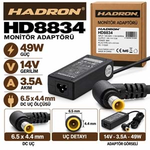 HADRON HD8834 49W 14V 3.5A / 6.5 × 4.4 mm SAMSUNG / LG / Notebook - Laptop Adaptörü