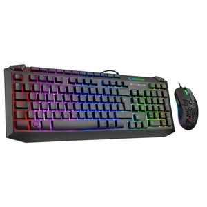 Rampage KB-R310 BROKER V2 Siyah Usb Gökkuşağı Zemin Aydınlatmalı 12800 DPI Oyuncu Klavye + Mouse Set