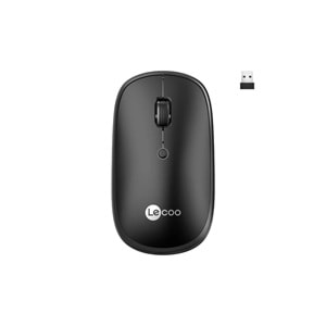 Lecoo WS209 Dual Mod 2.4GHz WiFi + Bluetooth 6 Tuşlu 1600DPI Şarjlı Sessiz Kompakt Kablosuz Optik Mouse Siyah